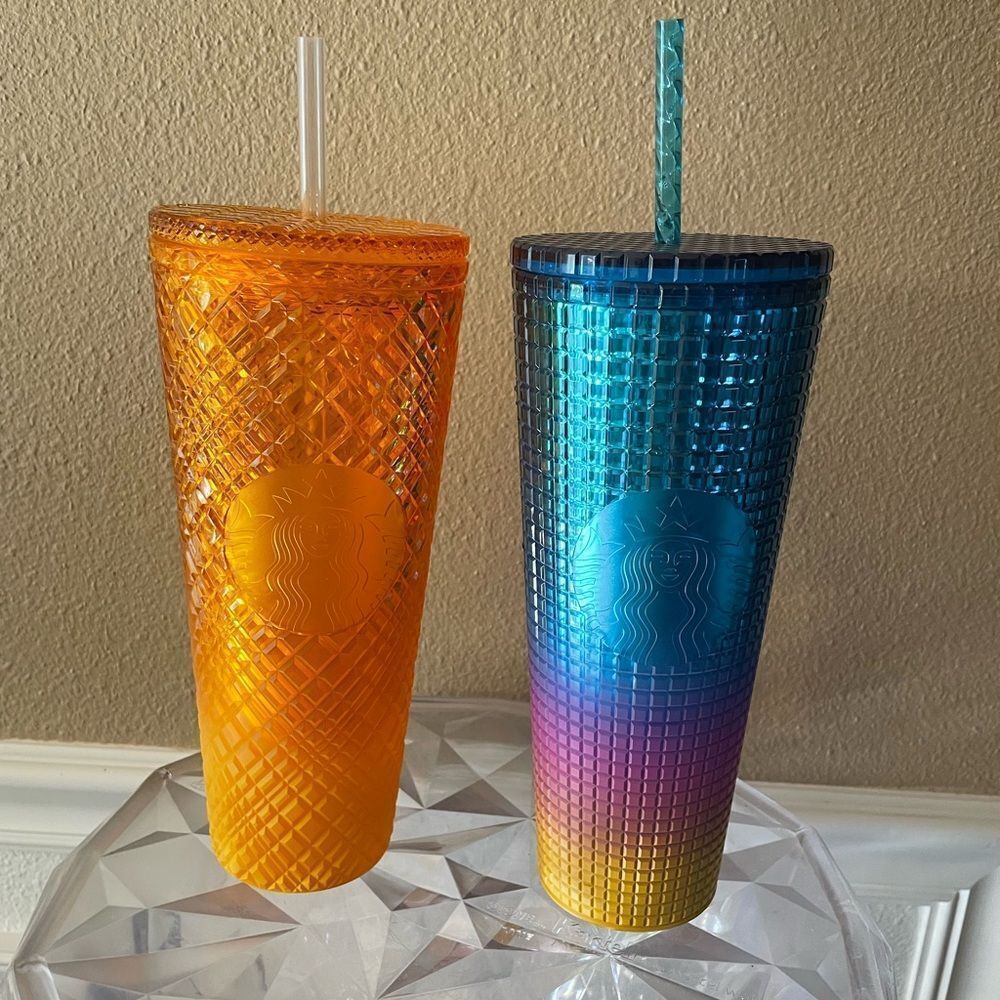 Starbucks Singleton Pride Rainbow Tumbler Mango Tumbler 24 Ounces